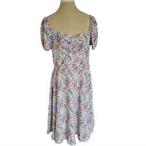 Maison Tara Cottage Core Puff Sleeve Floral A-Line Midi Dress Size 12